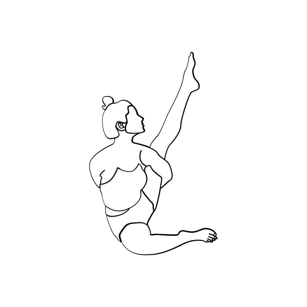 Yoga line art style vector