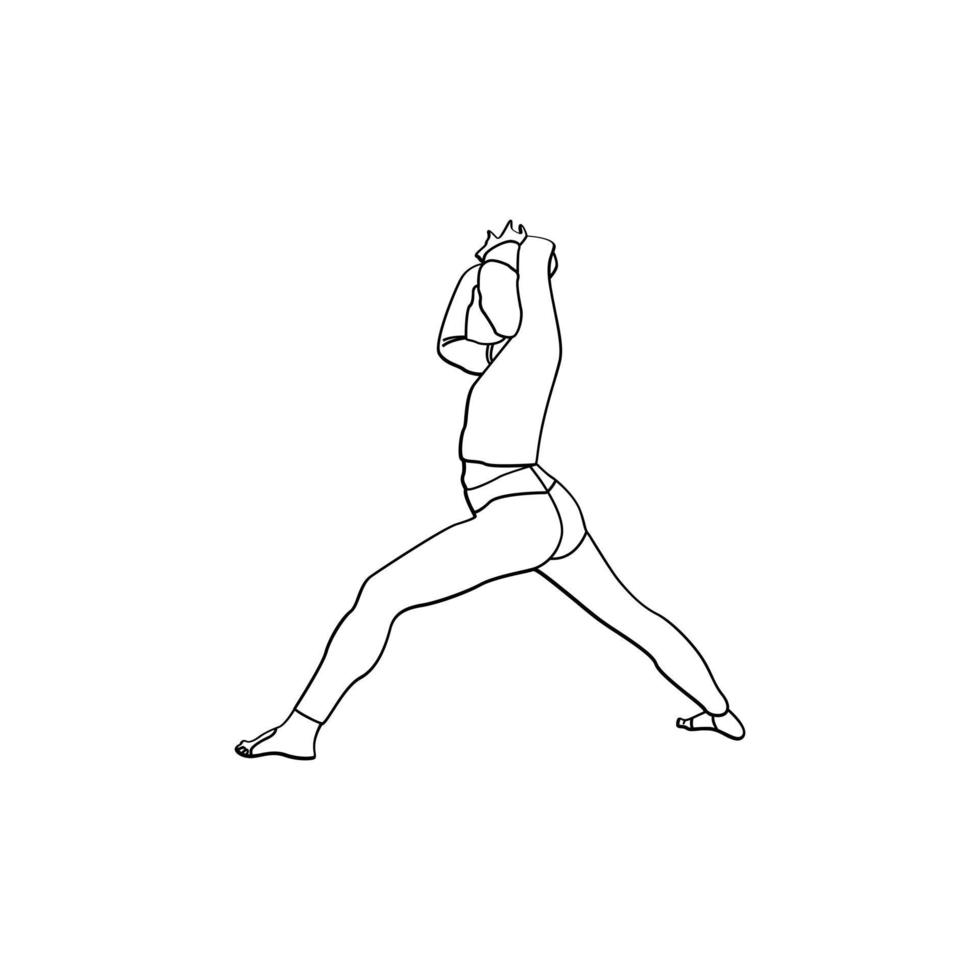 estilo de arte de línea de yoga vector