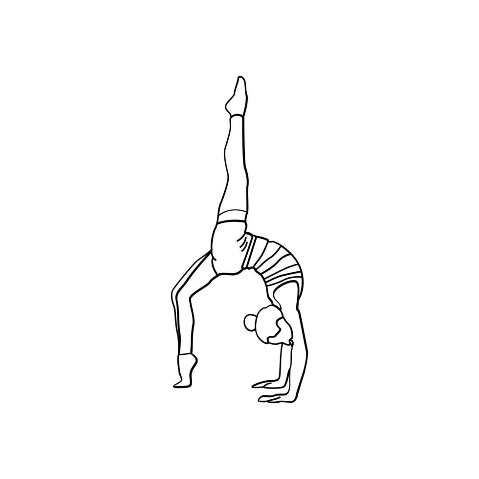 estilo de arte de línea de yoga vector