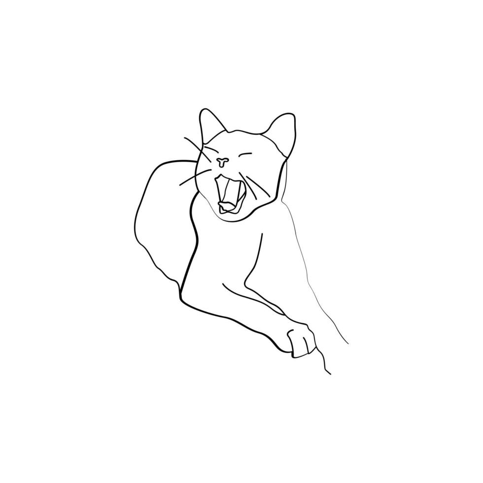 Cat animal sketch art vector