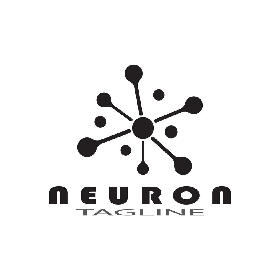 Neuron logo or nerve cell logo design illustration template icon with vector concept
