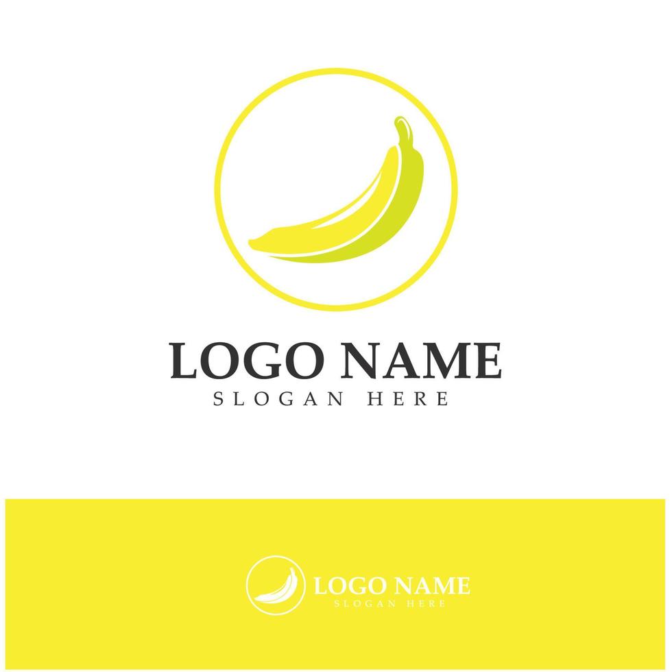 banana fruit logo icon design vector