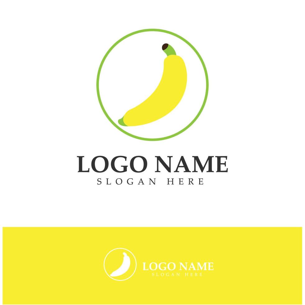 vector de diseño de icono de logotipo de fruta de plátano