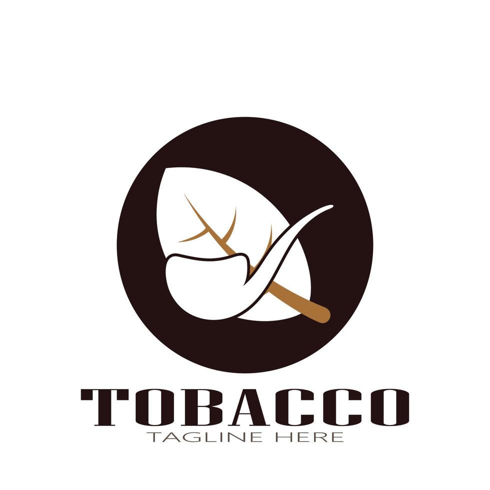 logotipo de hoja de tabaco, campo de tabaco y vector de diseño de plantilla de logotipo de cigarrillo de tabaco