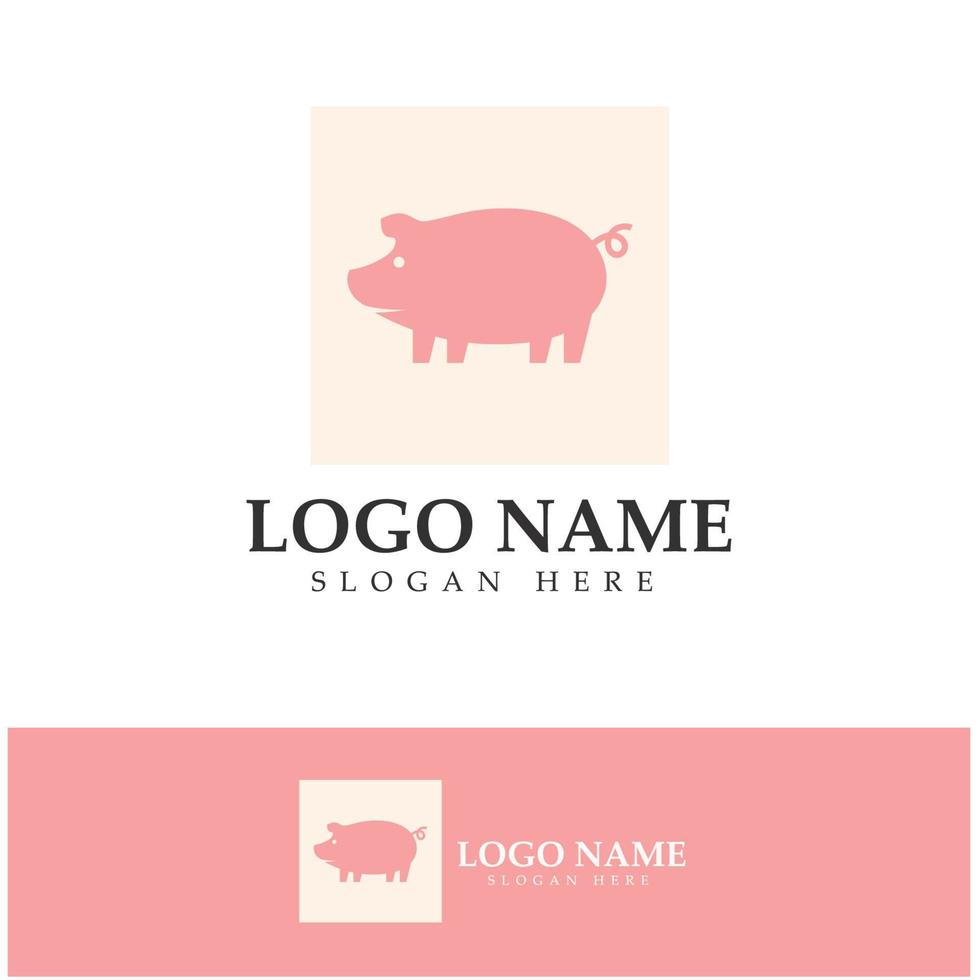 pig logo, pork cooking, pork oil and pork food restaurant icon. With vector icon concept