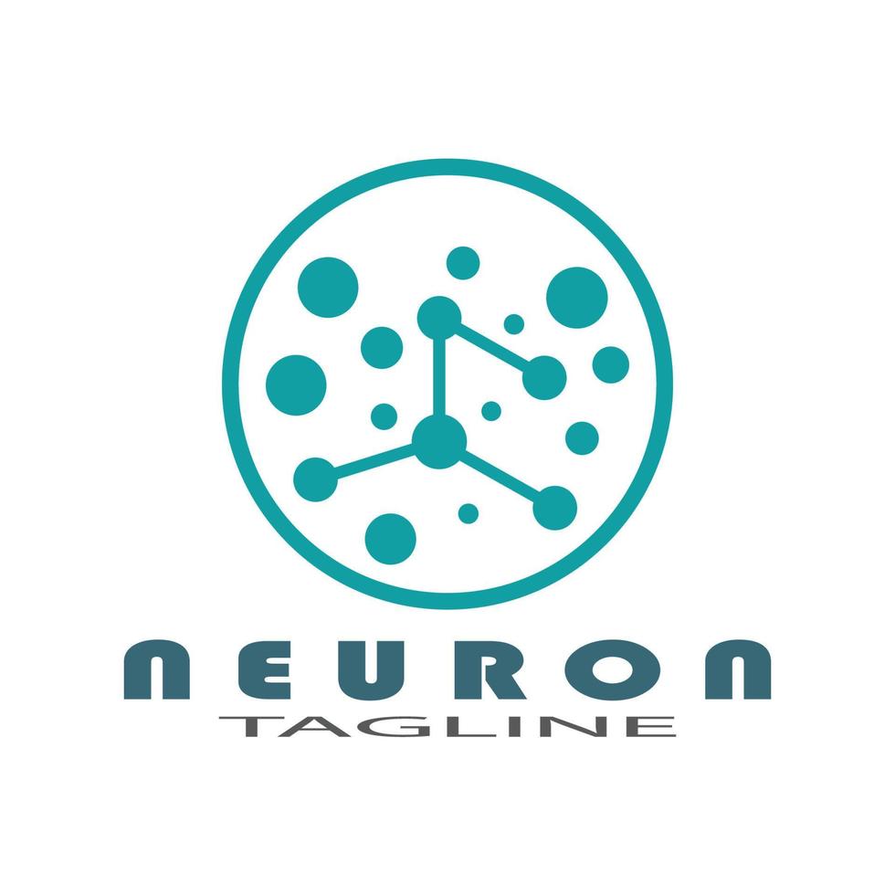 Neuron logo or nerve cell logo design illustration template icon with vector concept