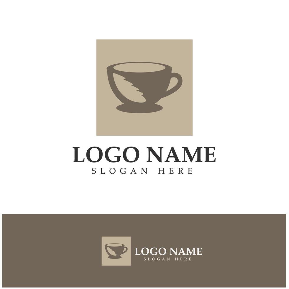 vector de diseño de plantilla de logotipo de taza de café