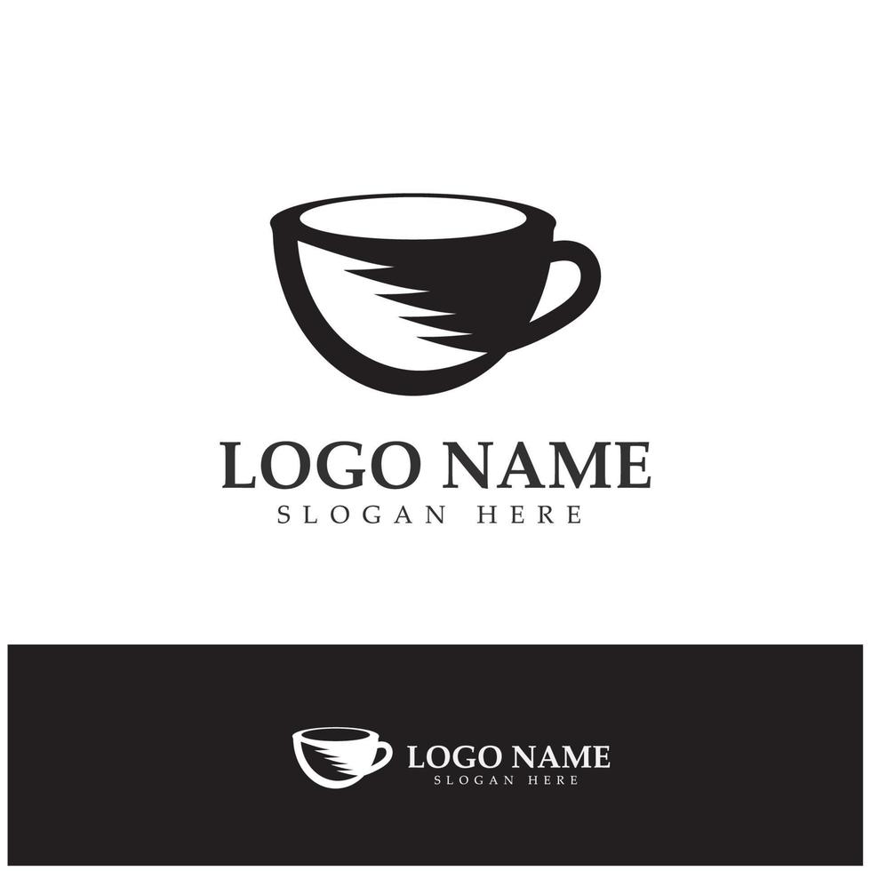 vector de diseño de plantilla de logotipo de taza de café