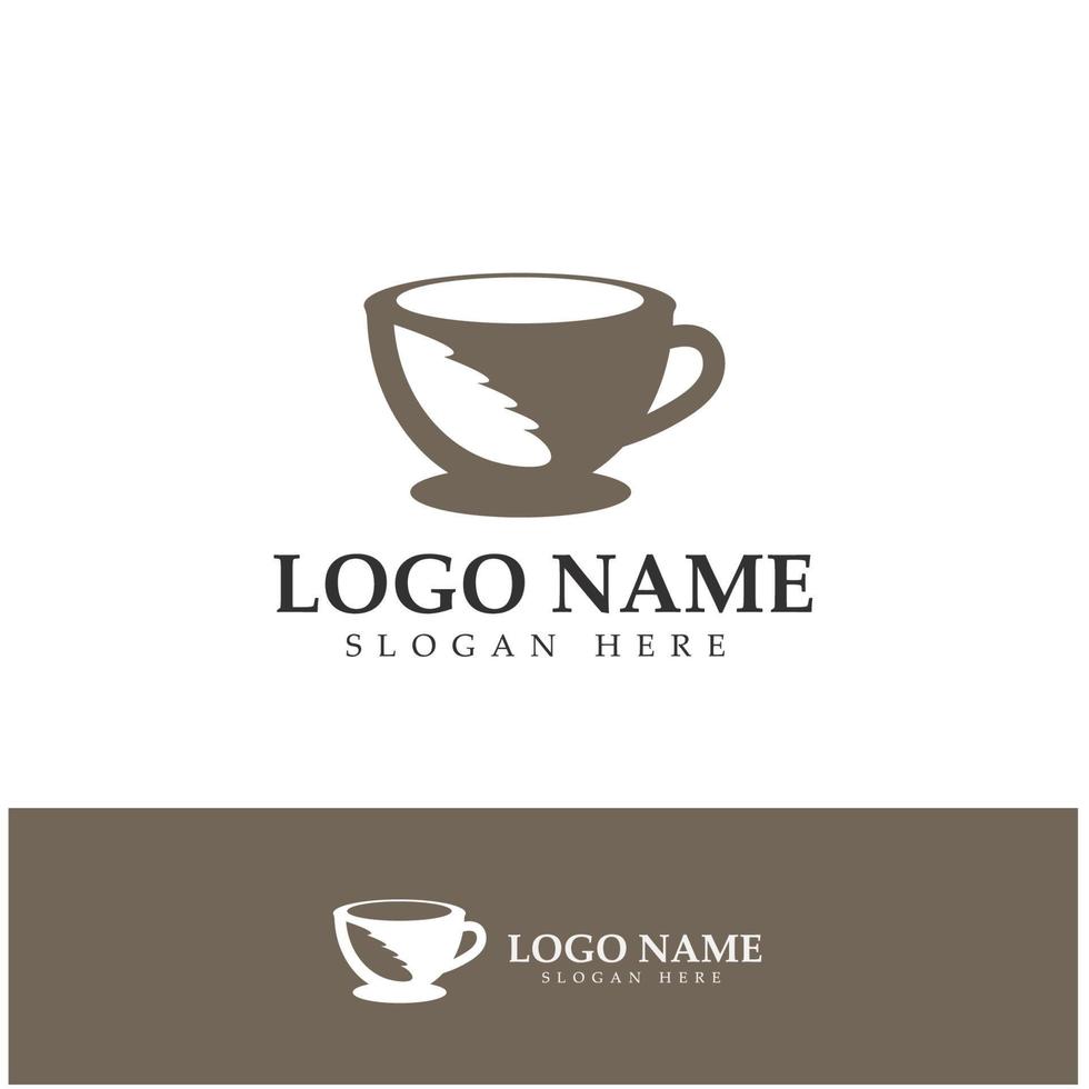 vector de diseño de plantilla de logotipo de taza de café