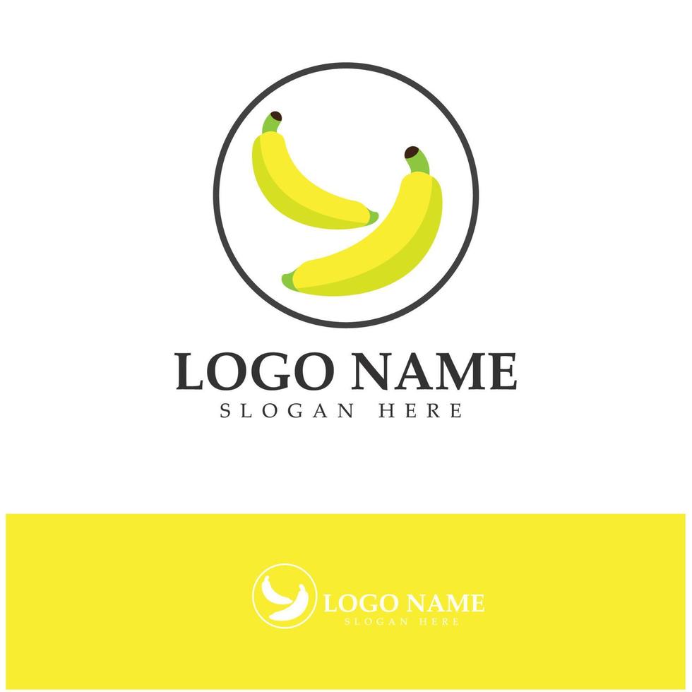 vector de diseño de icono de logotipo de fruta de plátano