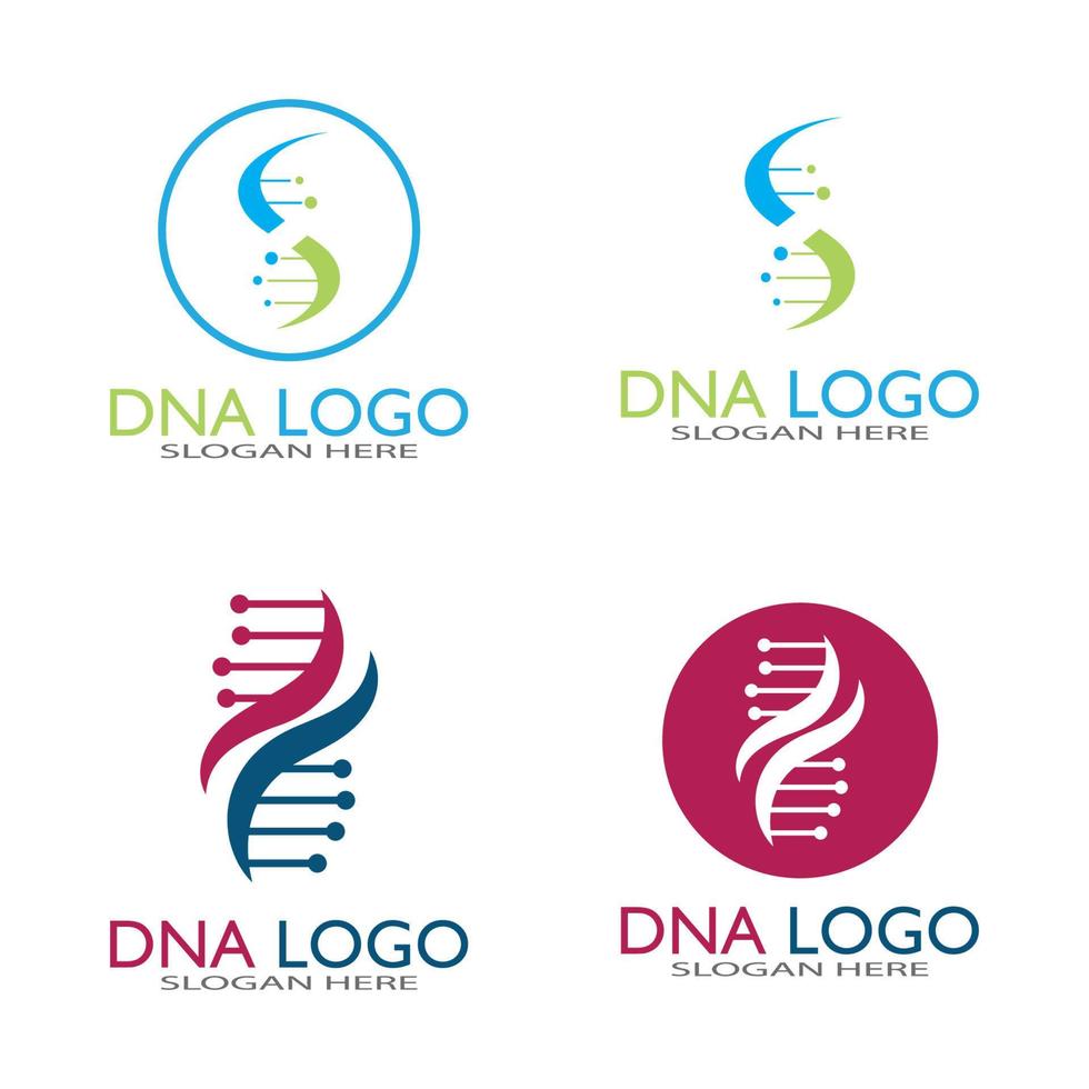 plantilla de diseño de logotipo de vector de adn.logotipo médico moderno.símbolo de icono de ciencia de laboratorio.vector de signo de farmacología colorido