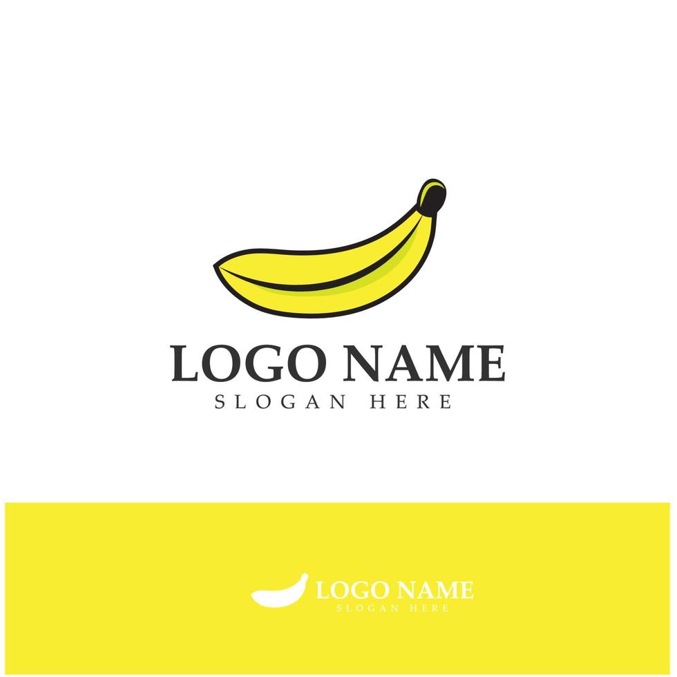 vector de diseño de icono de logotipo de fruta de plátano
