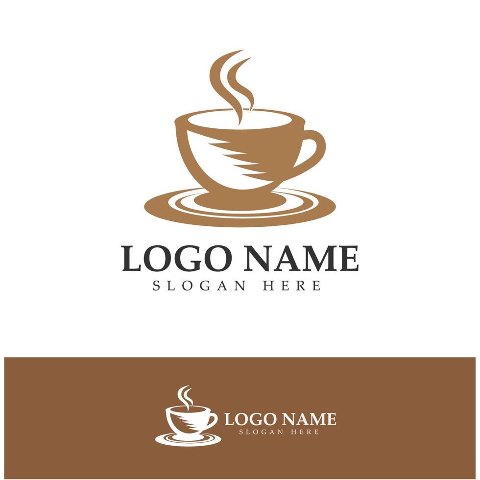 vector de diseño de plantilla de logotipo de taza de café