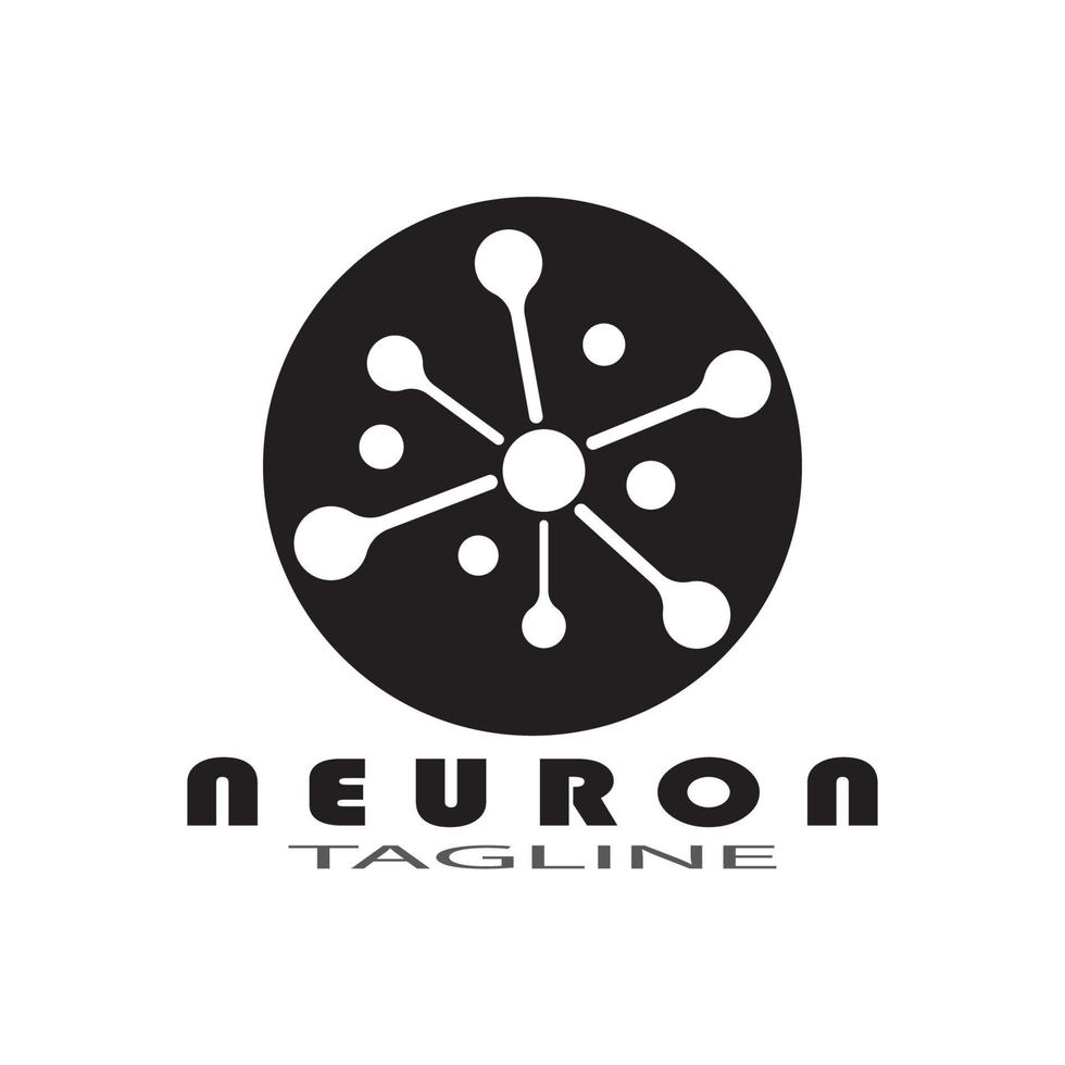 Neuron logo or nerve cell logo design illustration template icon with vector concept