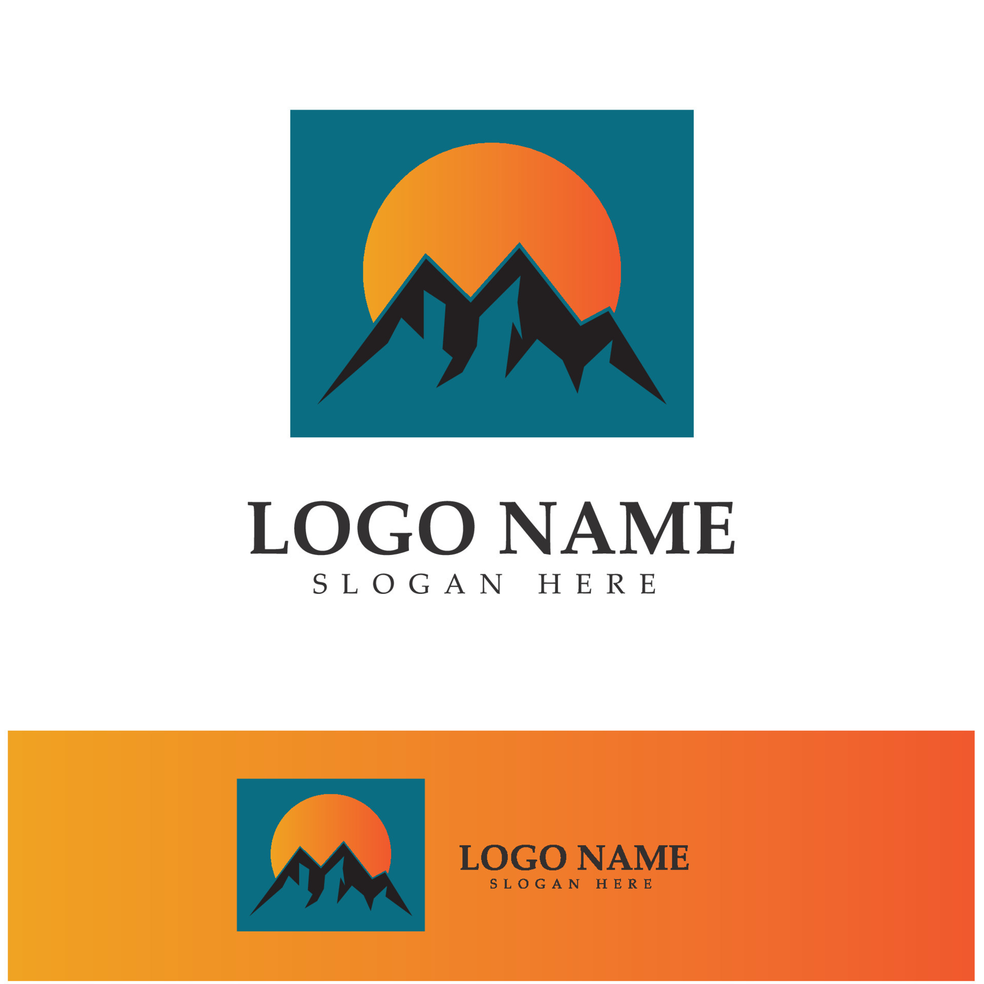 Sun Mountain Logo Icon Design stock illustration 8349195 Vector Art at ...