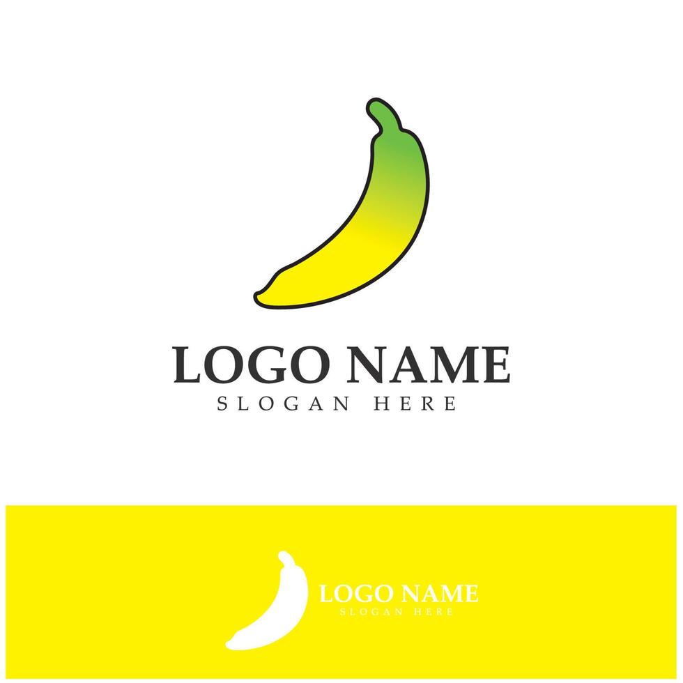 banana fruit logo icon design vector