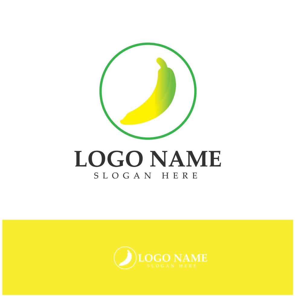 banana fruit logo icon design vector