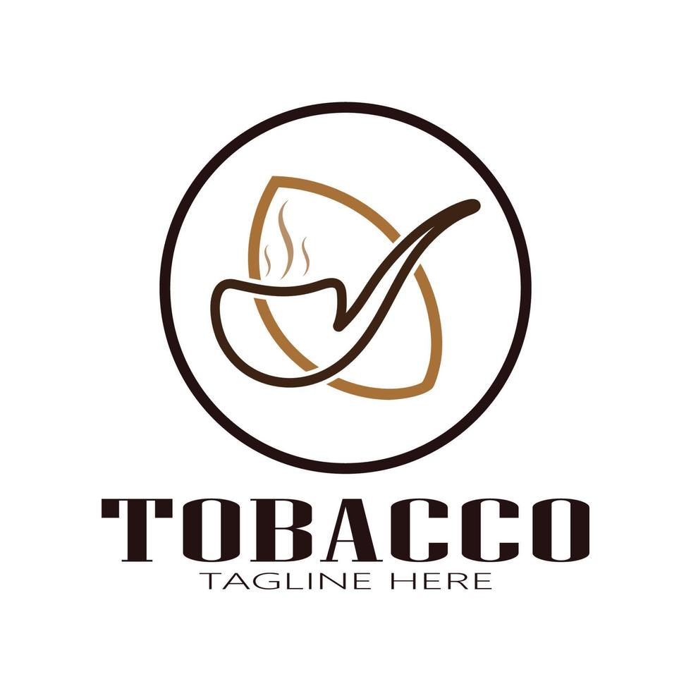 logotipo de hoja de tabaco, campo de tabaco y vector de diseño de plantilla de logotipo de cigarrillo de tabaco