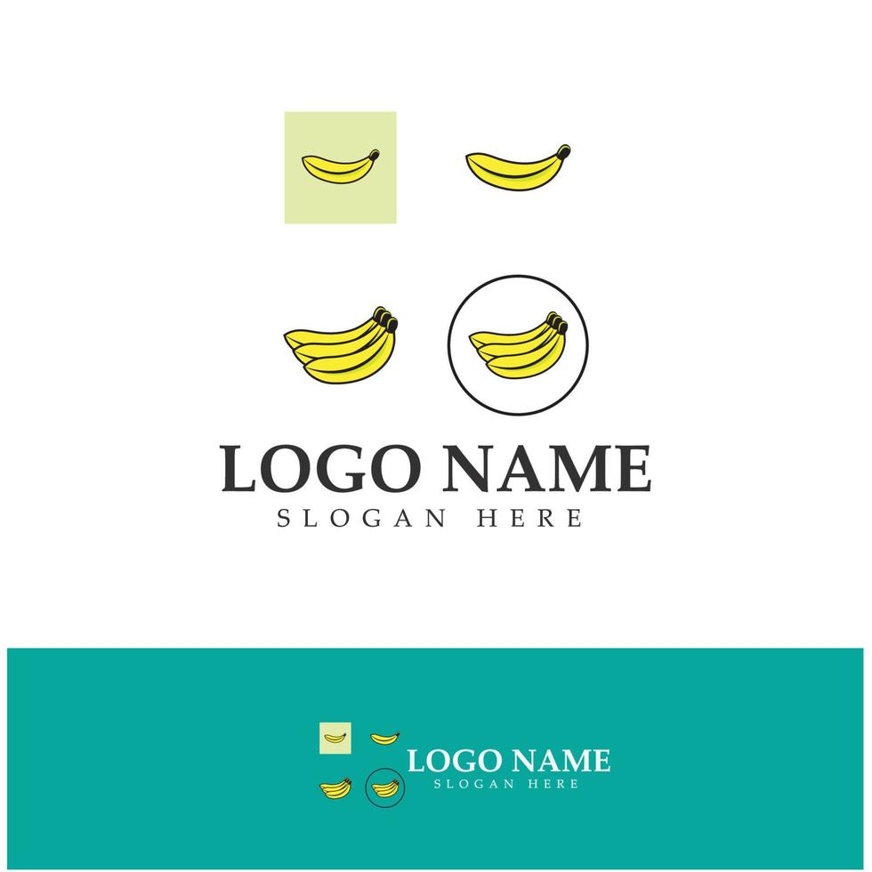 vector de diseño de icono de logotipo de fruta de plátano