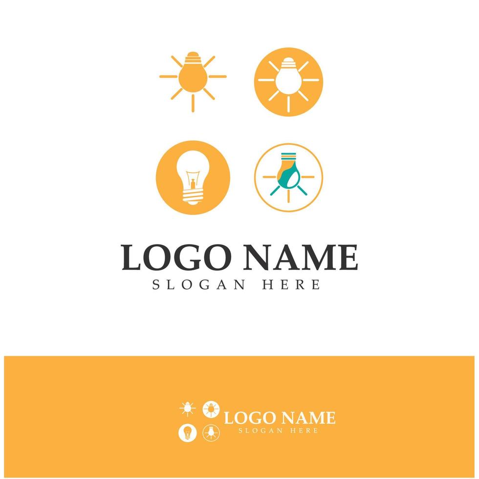 lamp lightbulb logo design inspiration vector icon template