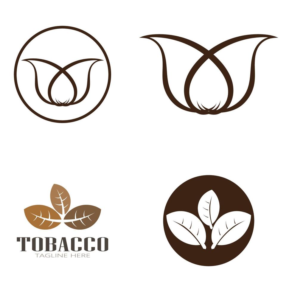 logotipo de hoja de tabaco, campo de tabaco y vector de diseño de plantilla de logotipo de cigarrillo de tabaco