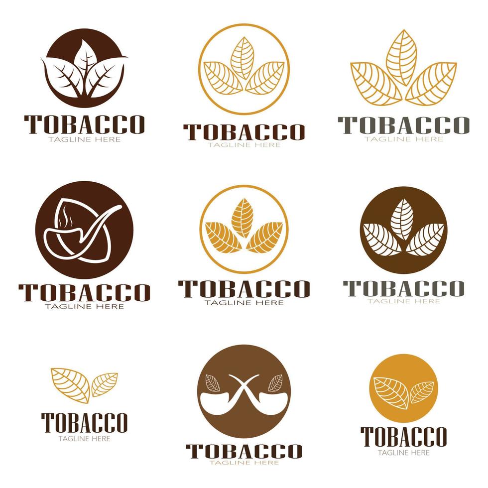 tobacco leaf logo,tobacco field and tobacco cigarette logo template design vector