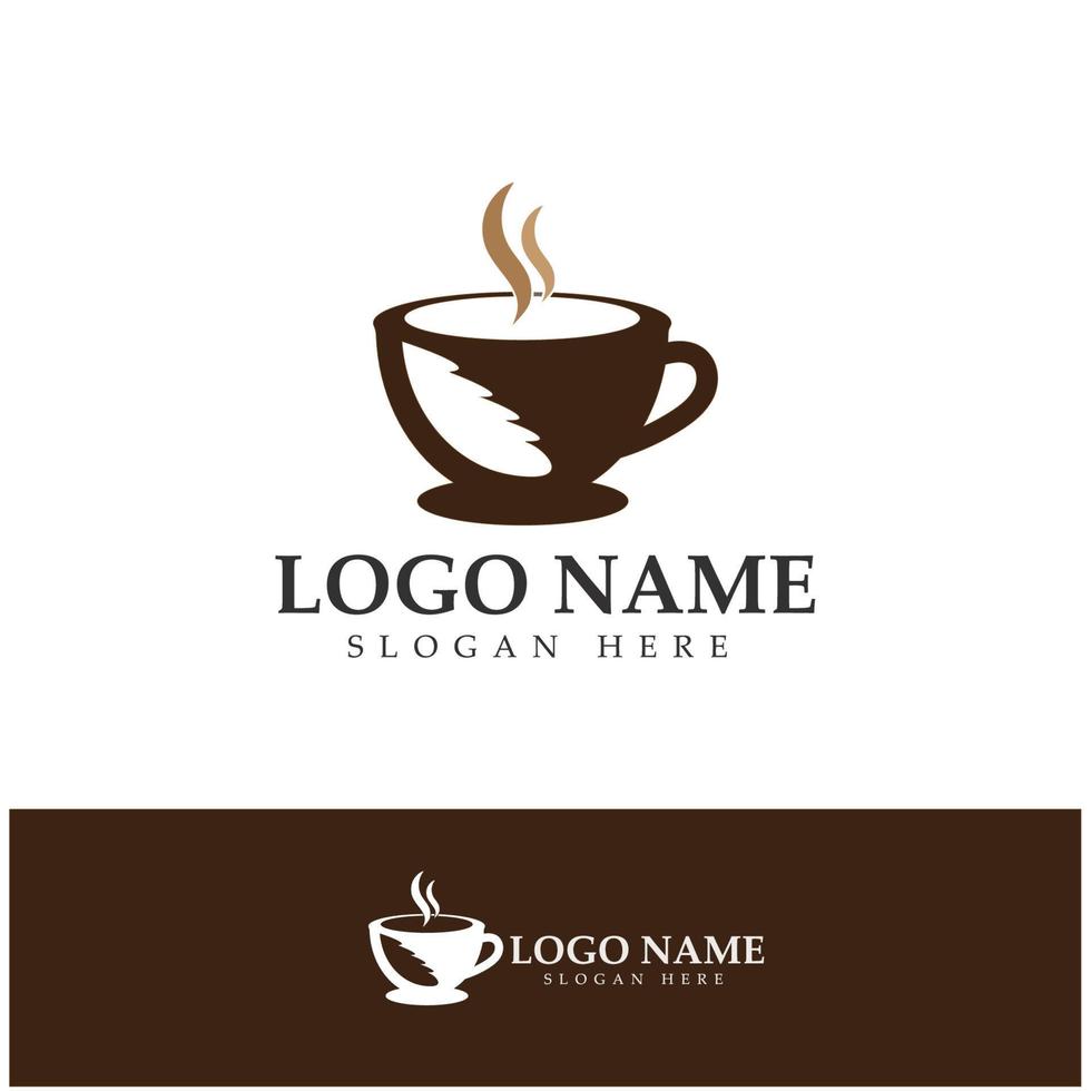 vector de diseño de plantilla de logotipo de taza de café