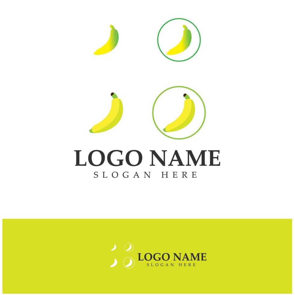 banana fruit logo icon design vector