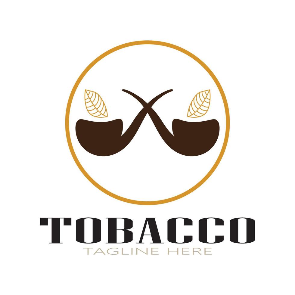 logotipo de hoja de tabaco, campo de tabaco y vector de diseño de plantilla de logotipo de cigarrillo de tabaco