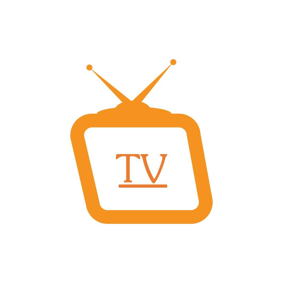 icono plano de diseño de logotipo de tv vector