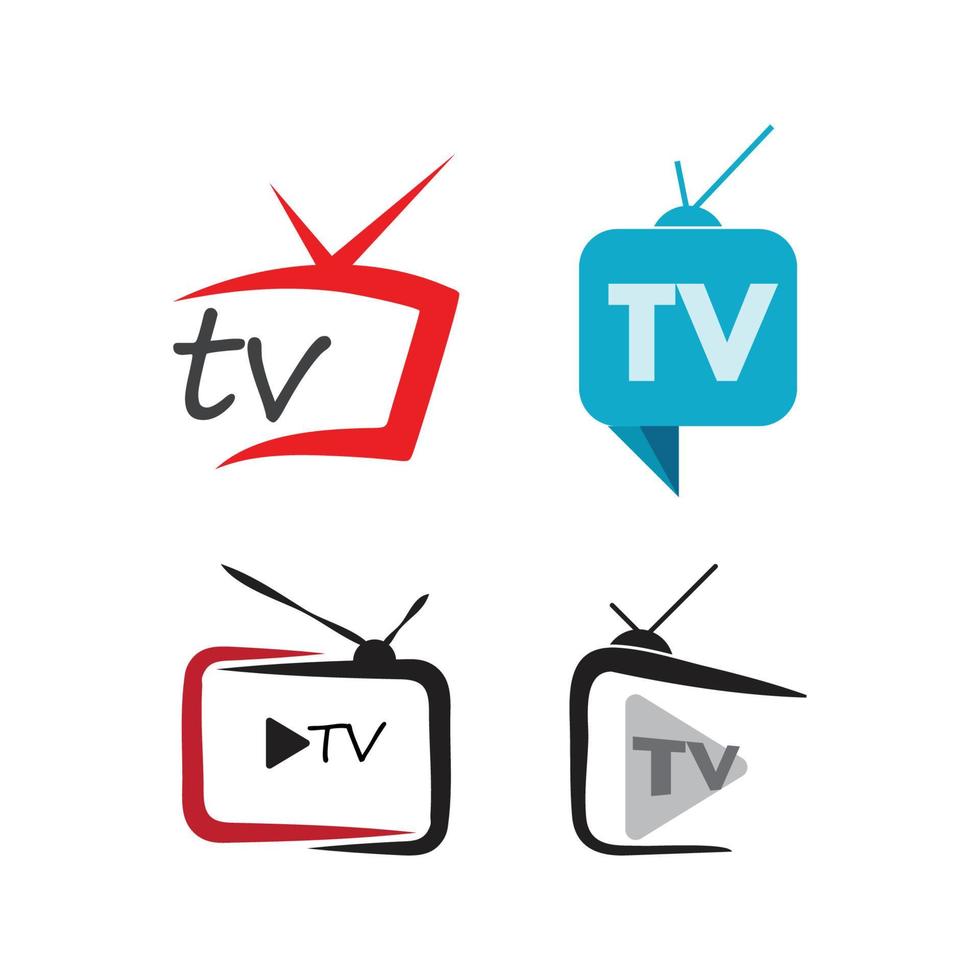 diseño de logotipo de tv vector