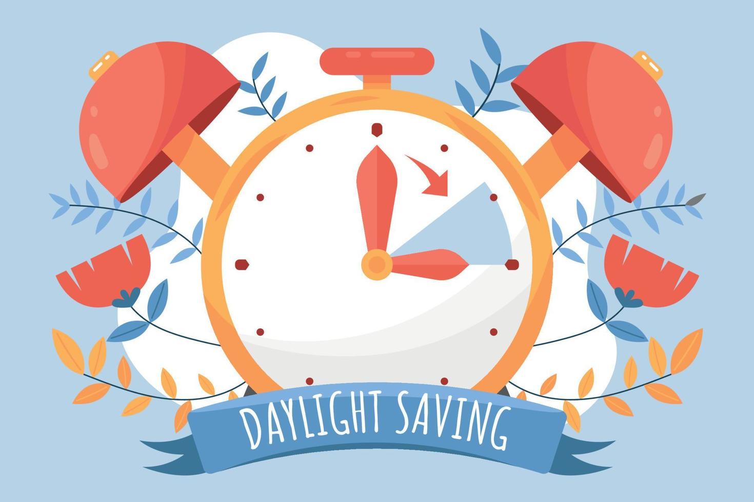 Daylight Saving Campaign Flat illustration vector