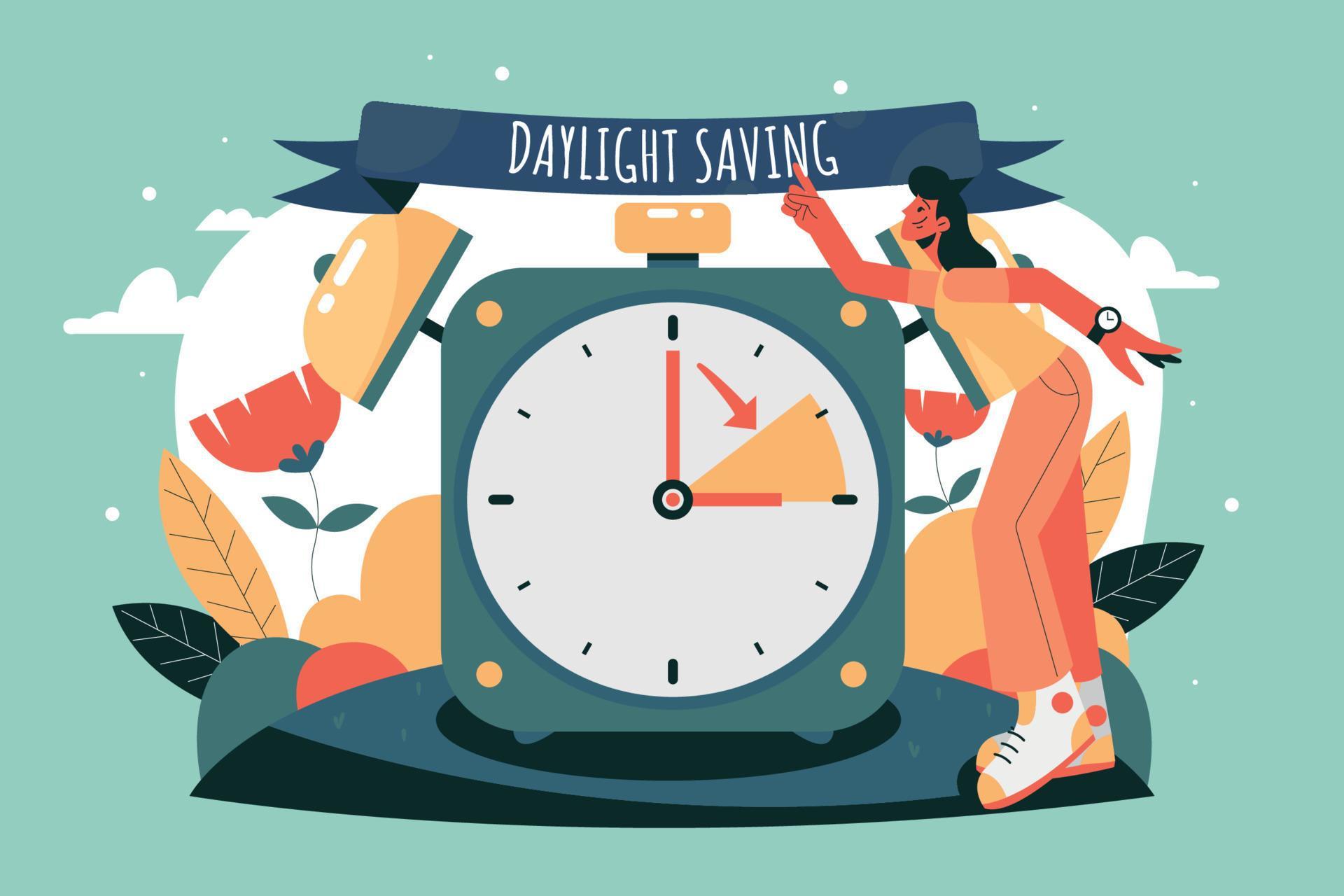 Spring Time Change with Green Background Flat illustration 8349525