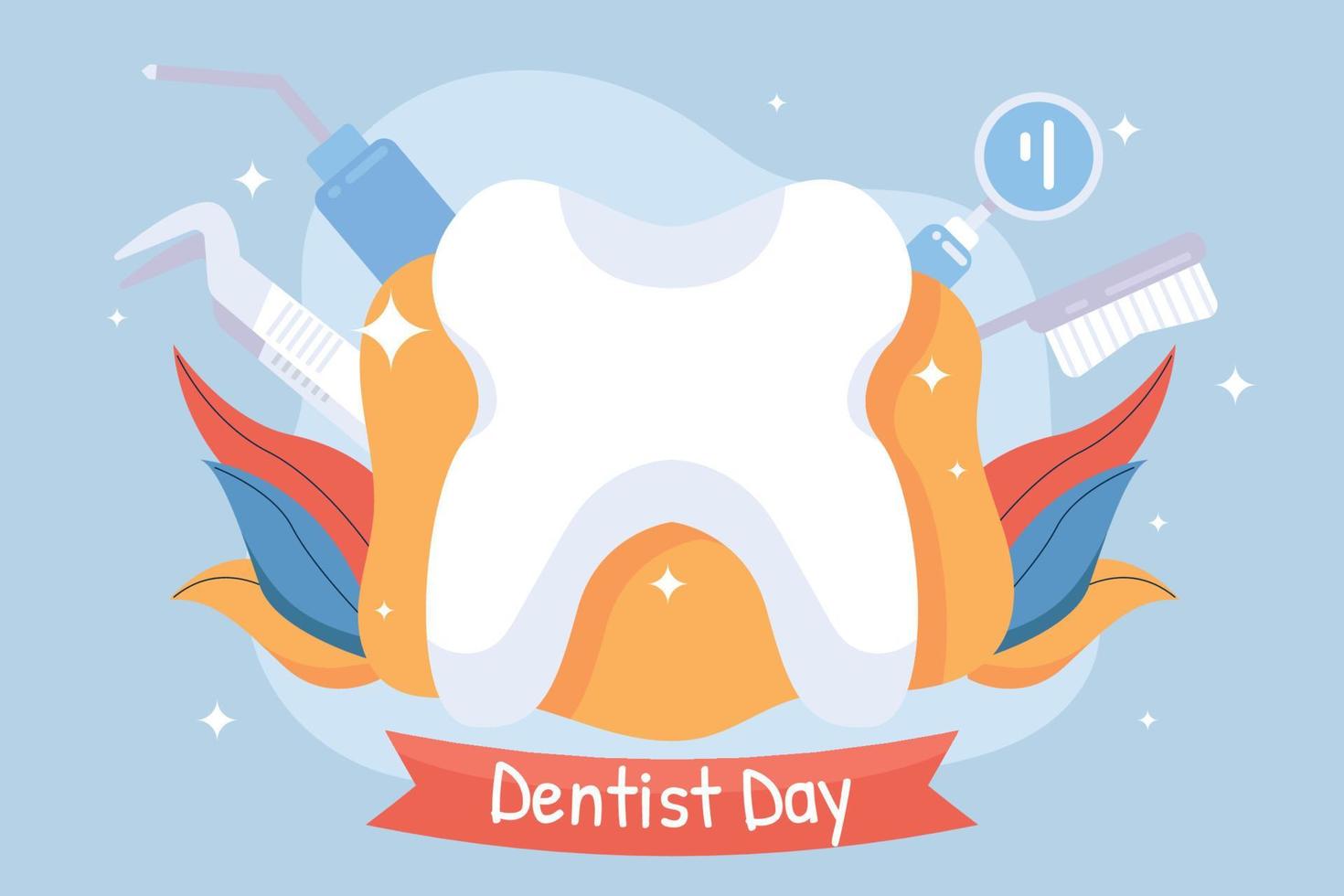 celebración del día nacional del dentista ilustración plana vector