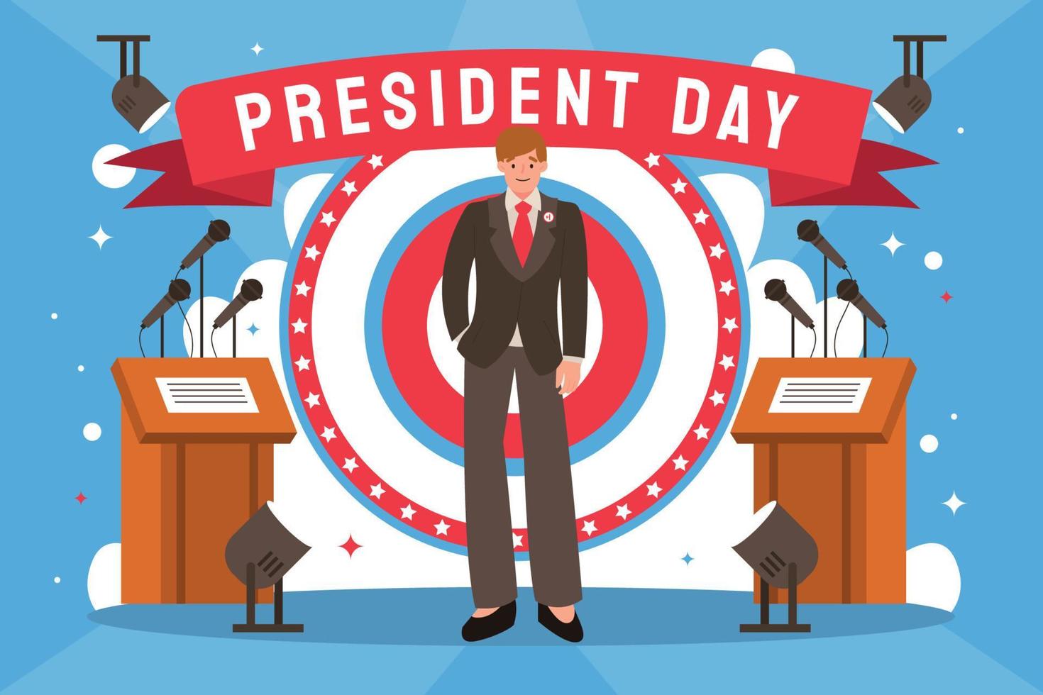 Happy President Day Flat Illustration vector