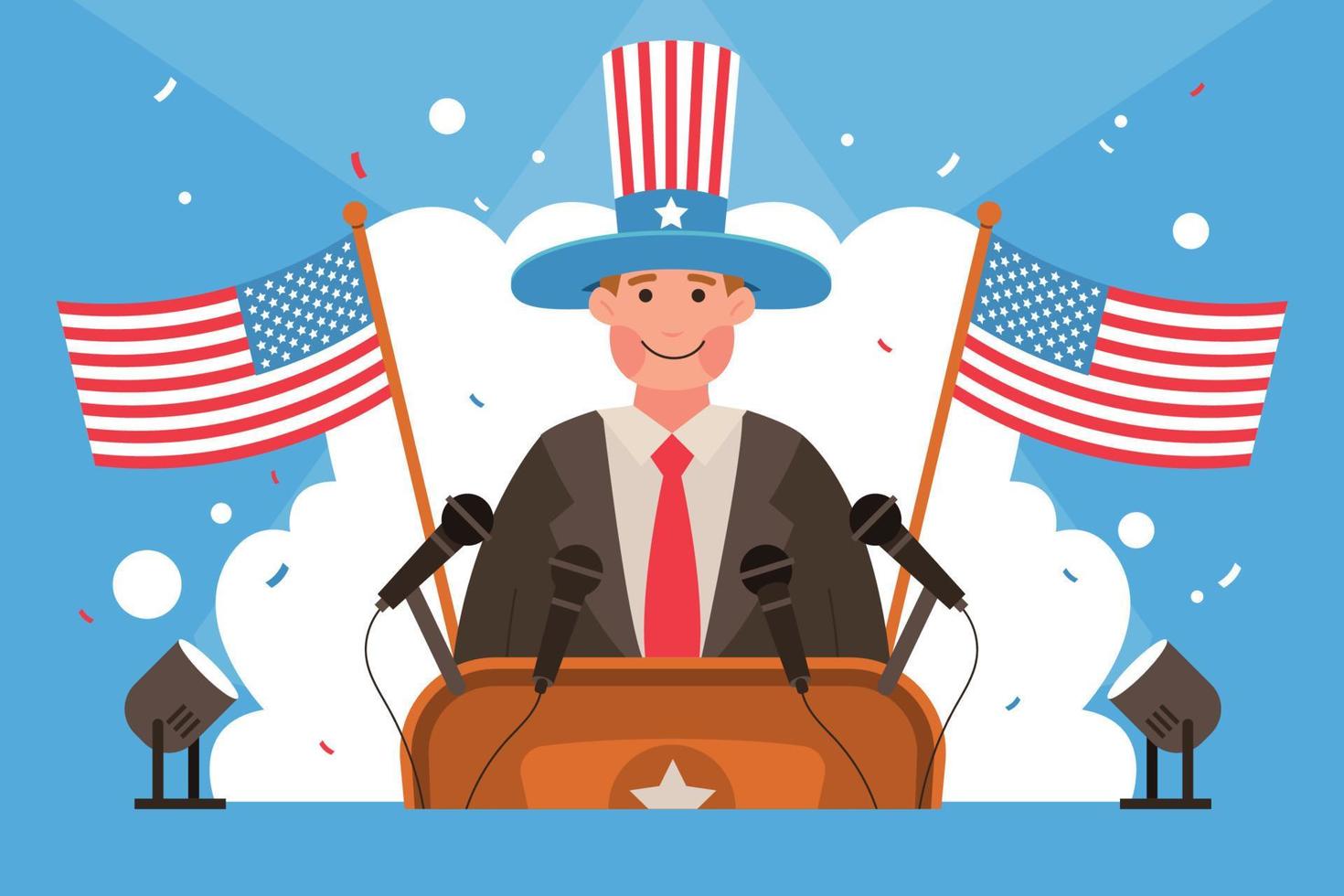 President's Speech Flat Illustration vector