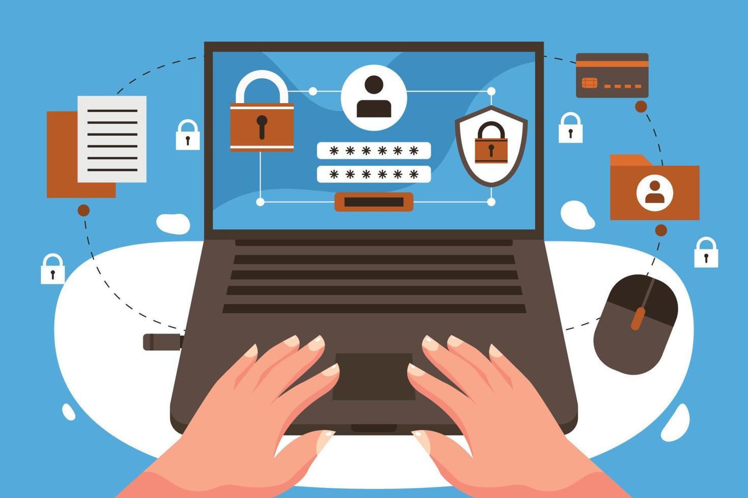 Protected Personal Data Flat Illustration vector