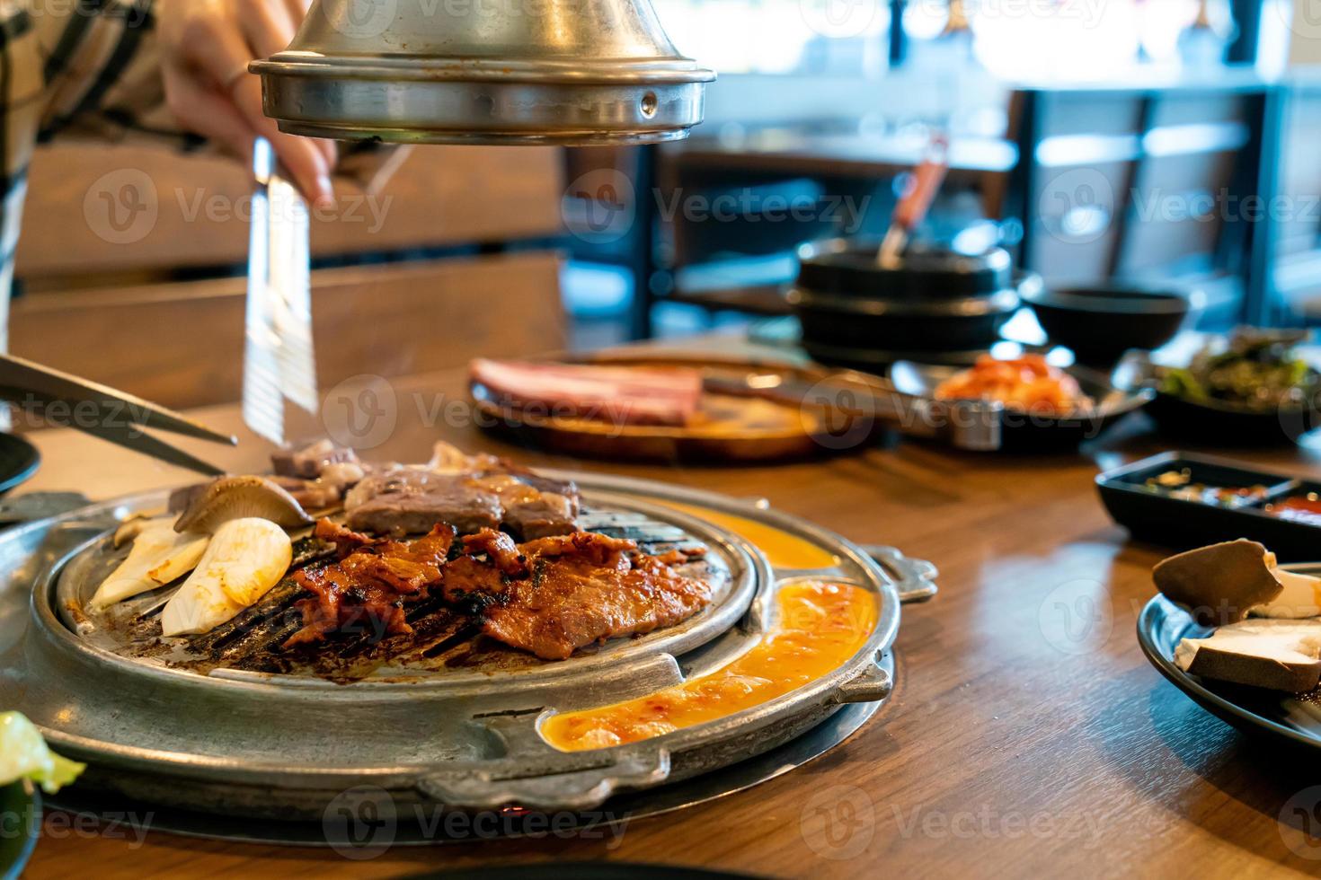 grilled meat in Korean style or Korean BBQ photo