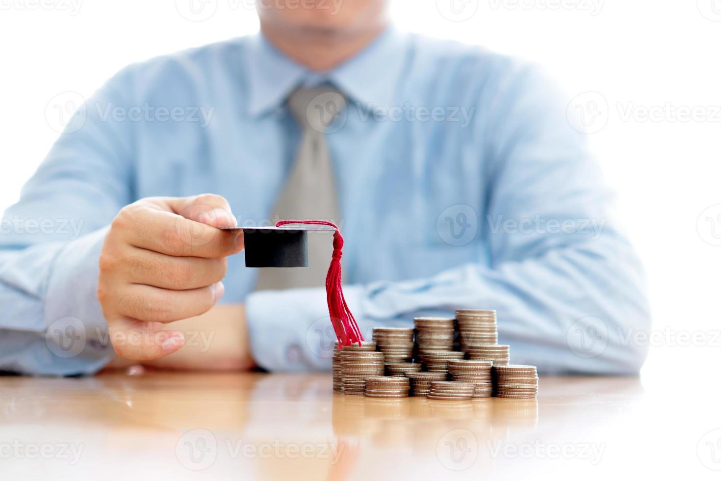 Businessman saveing for eudcation photo