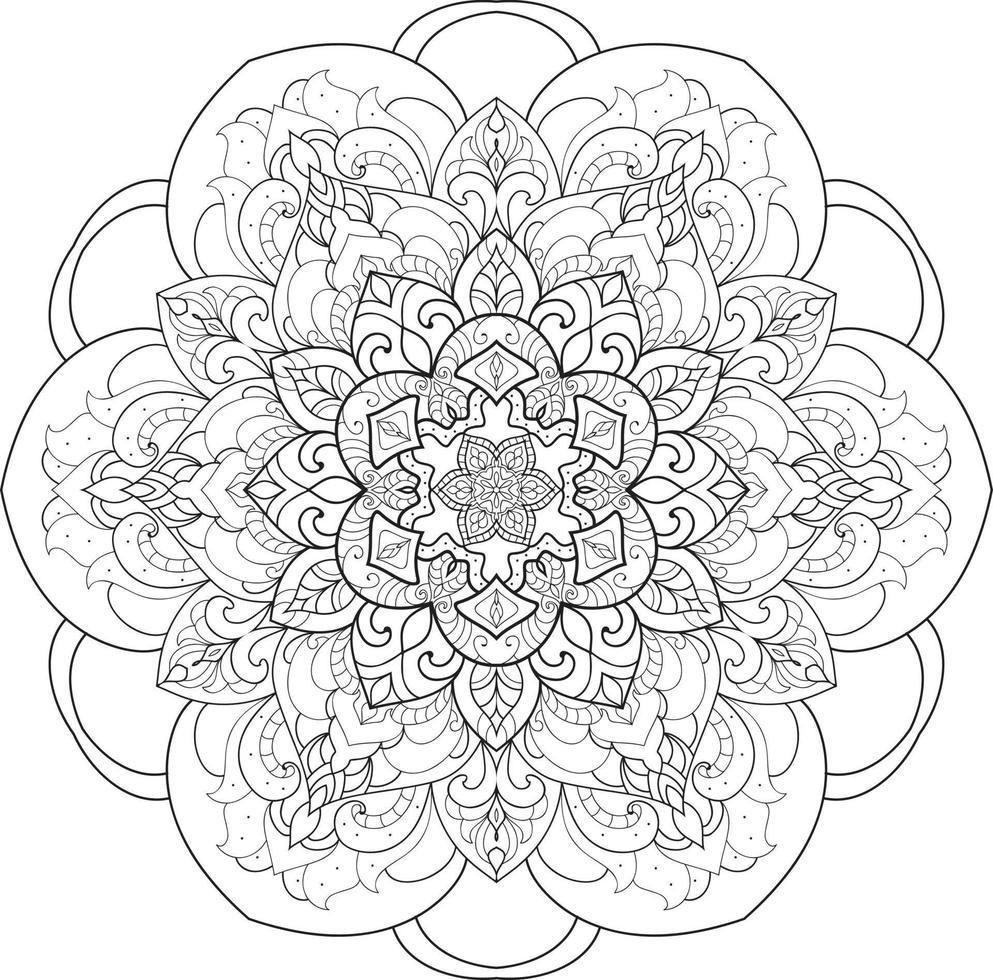 mandala de flor circular en vector libre blanco