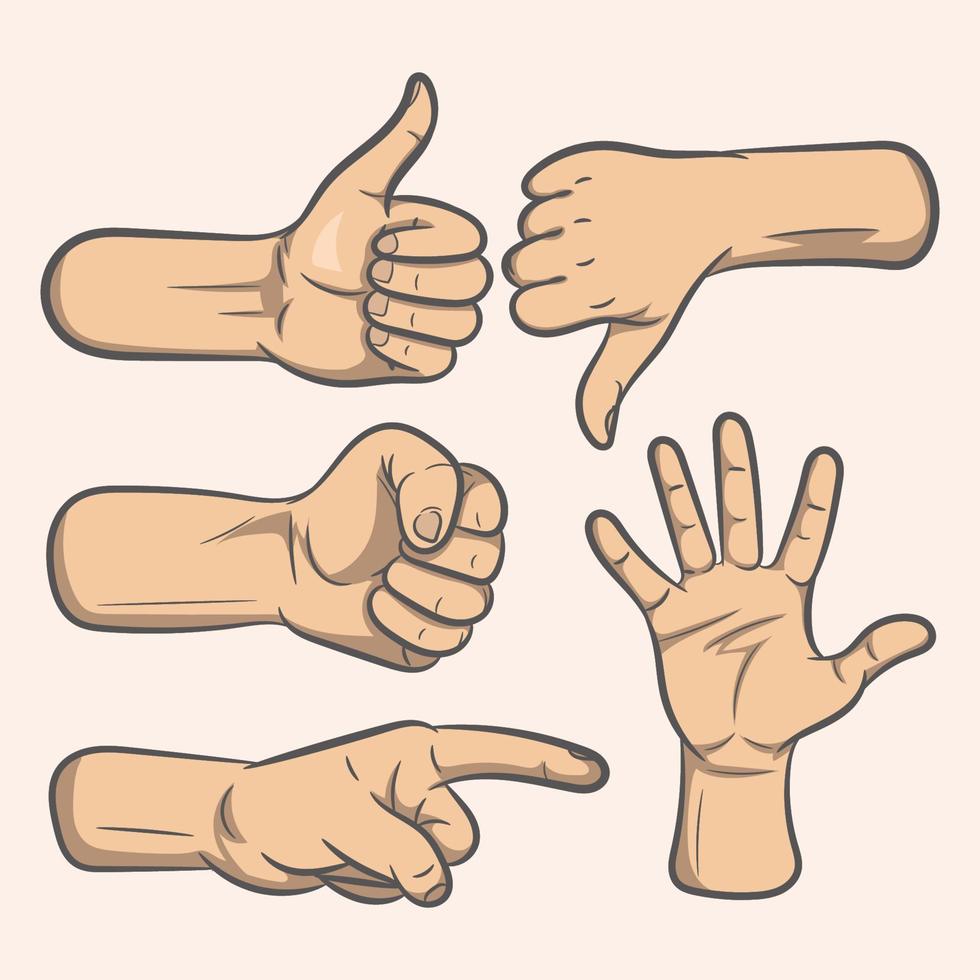 Hand set collection vector