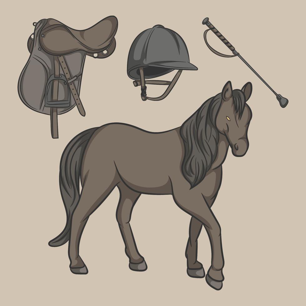 caballo, vector, ilustración vector