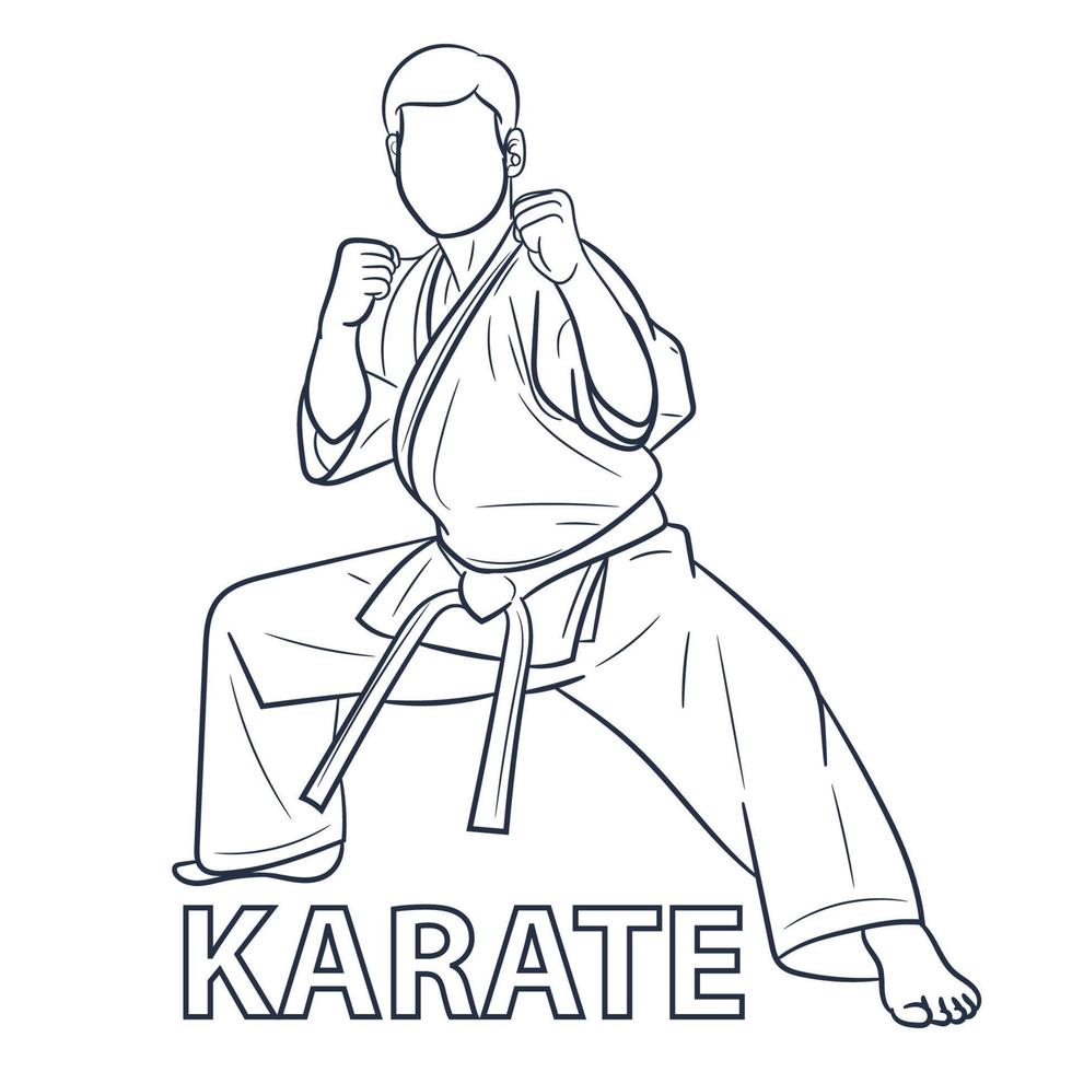 Karate sketch line 8349993 Vector Art at Vecteezy