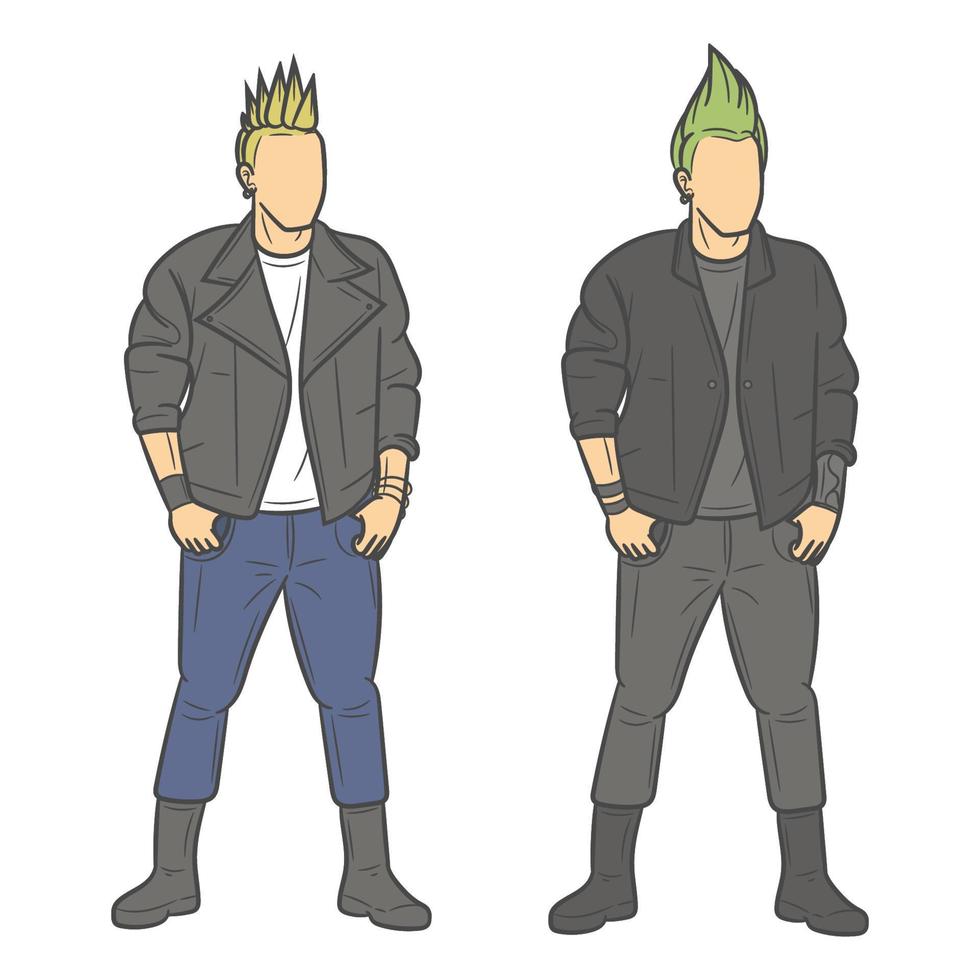 ilustración vectorial punk vector