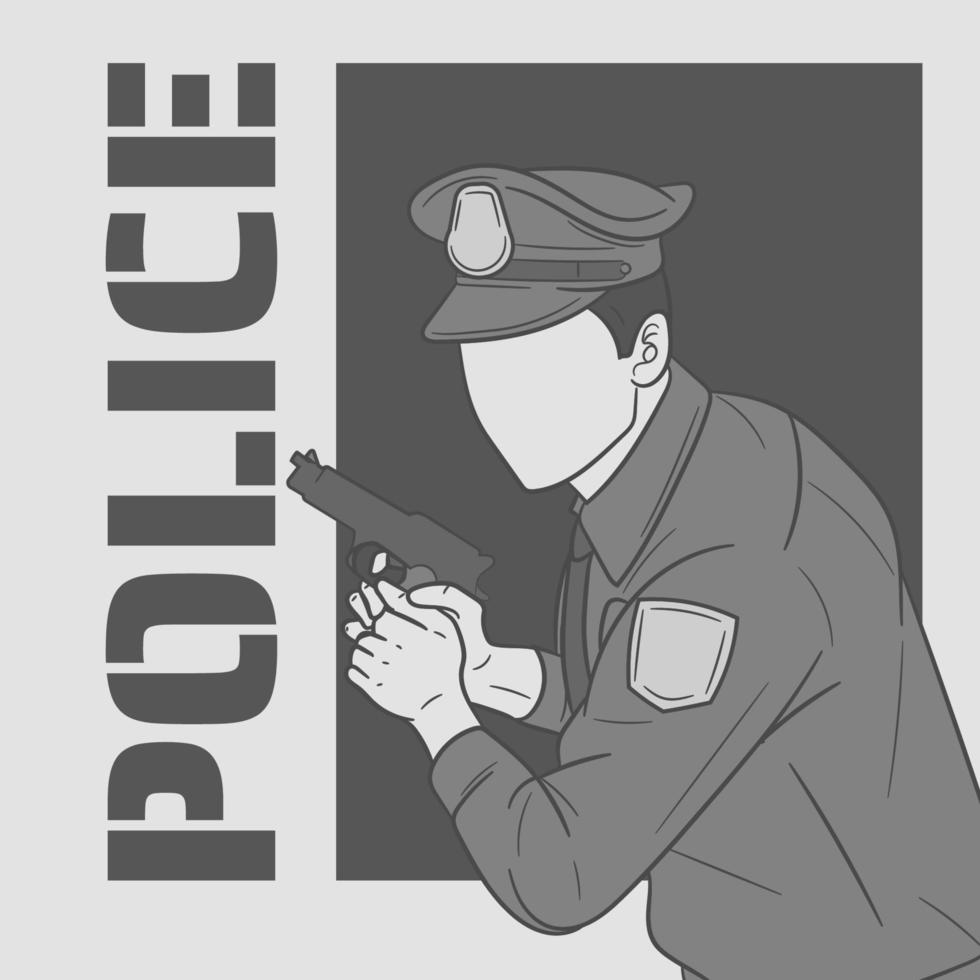 ilustración vectorial de policía vector