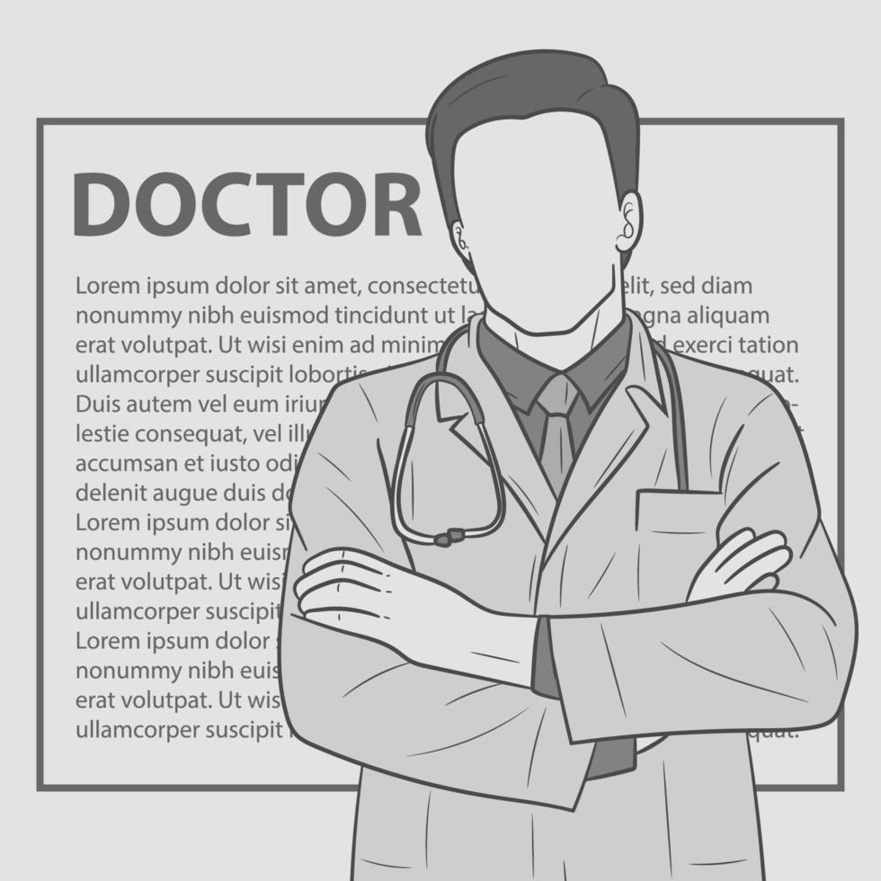 Illustration of doctors characters. Vector