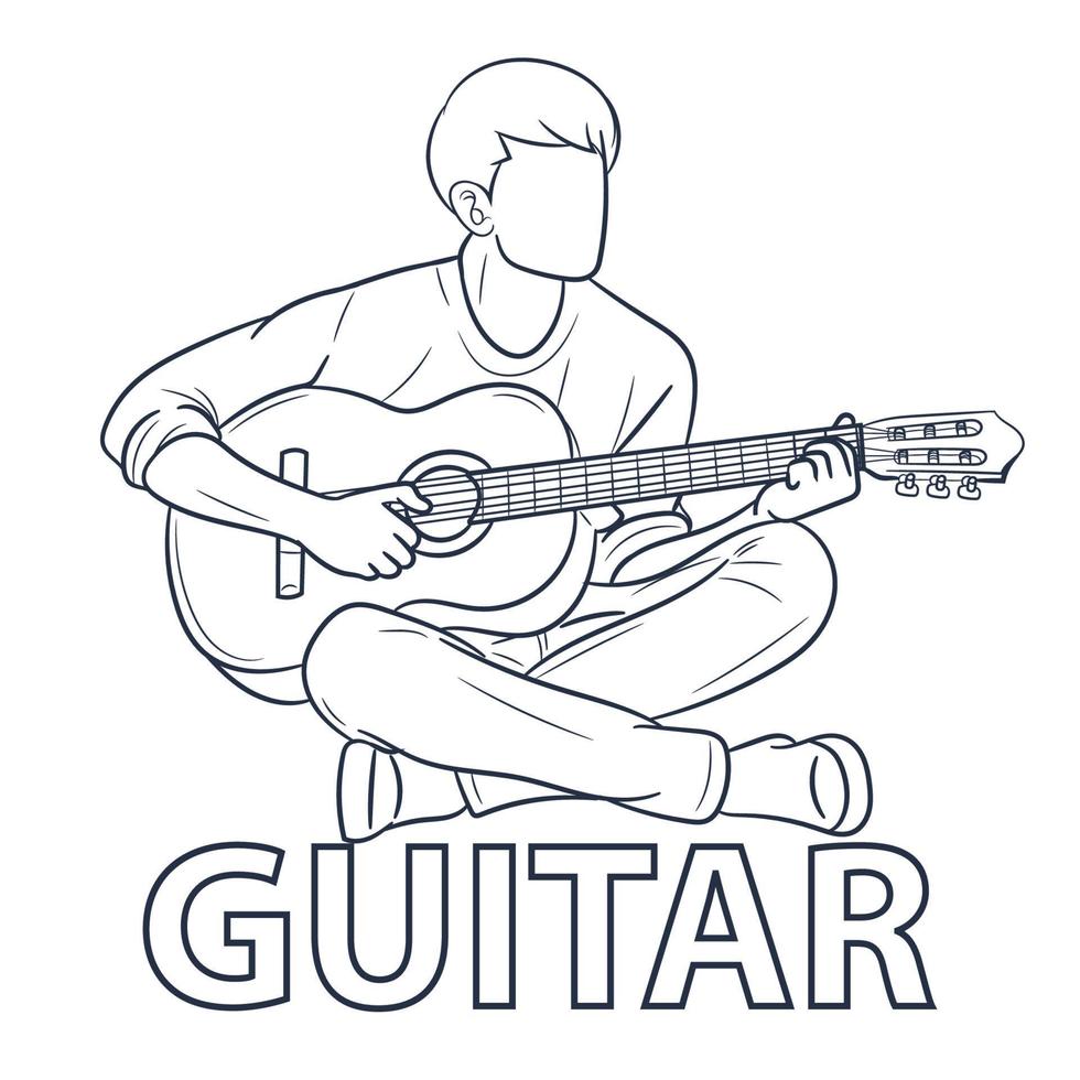 Guitarist play guitar vector