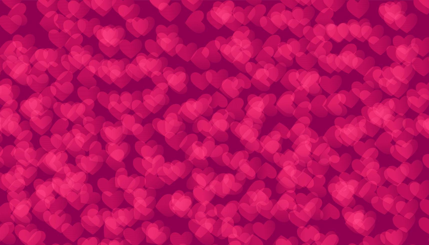 corazones rojos sobre fondo rojo de lujo. fondo vectorial del día de san valentín. pancarta para tarjetas vector