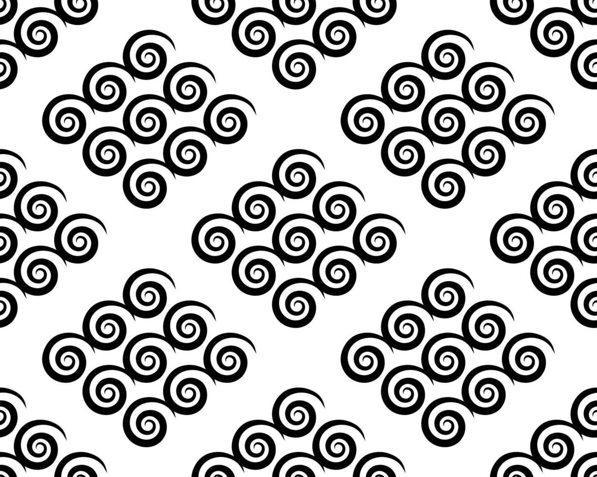 Round swirl pattern, vector seamless background. Vector  vintage baroque ornament. Retro pattern antique style acanthus. Seamless pattern