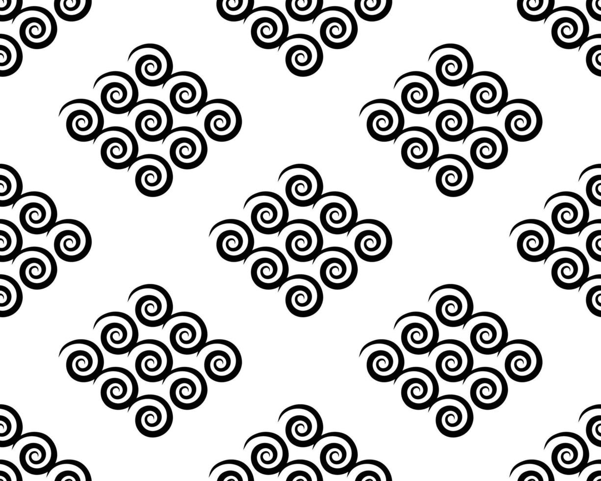 Round swirl pattern, vector seamless background. Vector  vintage baroque ornament. Retro pattern antique style acanthus. Seamless pattern